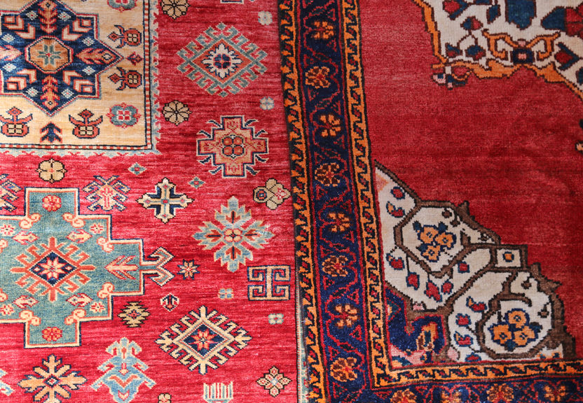 Two Colored Oriental Rugs